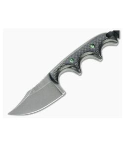 Alan Folts Custom Minimalist Bowie Tumbled CPM-154 Carbon Fiber Fixed Blade Neck Knife 4639 - CU-4639 1