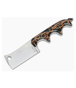 Alan Folts Custom Minimalist Cleaver Hand Rubbed CPM-154 Black/Gold Acrylic Fixed Blade Neck Knife 4642 - CU-4642 1