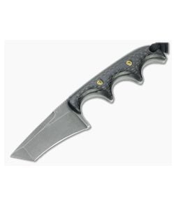 Alan Folts Custom Minimalist Tanto Tumbled CPM-154 Carbon Fiber Fixed Blade Neck Knife 4645 - CU-4645 1
