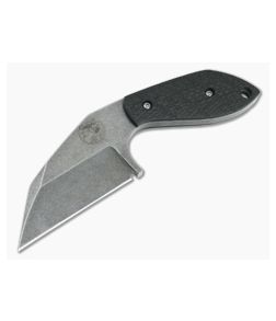 Trash Panda Knives F Off Stonewashed CPM-3V Grooved Carbon Fiber Fixed Blade Knife 4654 - CU-4654 1