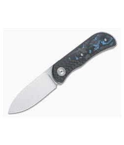 Burger Custom EXK Plus Satin M390 Arctic Storm Fatcarbon Inlaid Carbon Fiber Front Flipper 4663 - CU-4663 1