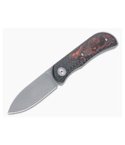 Burger Custom EXK Plus Acid Wash M390 Mars Valley Fatcarbon Inlaid Carbon Fiber Front Flipper 4664 - CU-4664 1