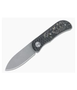 Burger Custom EXK Plus Acid Wash M390 Snakeskin Gold Fatcarbon Inlaid Carbon Fiber Front Flipper 4666 - CU-4666 1