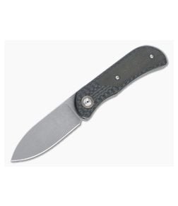 Burger Custom EXK Plus Acid Wash M390 Green Micarta Inlaid Carbon Fiber Front Flipper 4671 - CU-4671 1