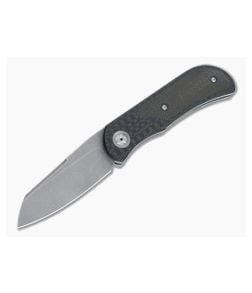 Burger Custom EXK Plus SF Acid Wash M390 Green Micarta Inlaid Carbon Fiber Front Flipper 4672 - CU-4672 1