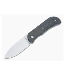 Burger Custom EXK Plus Satin M390 Green Micarta Bolster Carbon Fiber Front Flipper 4674 - CU-4674 1