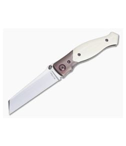 Alan Folts Linear Prototype Tier 2 Hand Rubbed CPM-154 Bolstered Ivory G10 Liner Lock Folder 4680 - CU-4680 1