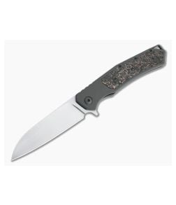 Burger Custom Sierra Satin Elmax Copper Carbon Plate Dark Titanium Frame Lock Flipper 4683 - CU-4683 1