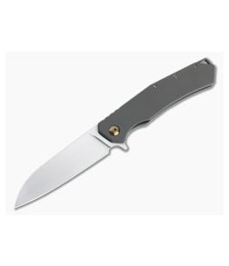 Burger Custom Sierra Satin Elmax Gold Hardware Dark Titanium Frame Lock Flipper 4684 - CU-4684 1