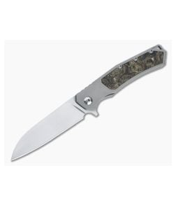 Burger Custom Sierra Satin Elmax Gold Dark Matter Fat Carbon Titanium Frame Lock Flipper 4688 - CU-4688 1