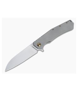 Burger Custom Sierra Satin Elmax Gold Hardware Titanium Frame Lock Flipper 4691 - CU-4691 1