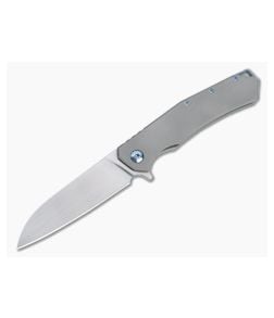 Burger Custom Sierra Satin Elmax Blue Hardware Titanium Frame Lock Flipper 4692 - CU-4692 1