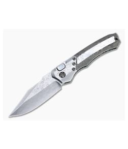 Heretic Custom Wraith Auto Vegas Forge Damascus Bowie Pearl and Fat Carbon Automatic 4725 - CU-4725 1