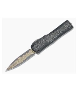 Heretic Custom Colossus D/E Bakers Forge Damascus Black Dunes Fat Carbon OTF Automatic 4727 - CU-4727 1