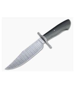 Camerer Knives Clip Point Damascus Bowie African Blackwood Custom Fixed Blade 4762 - CU-4762 1