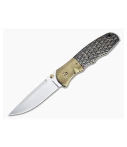 John W. Smith Custom Nexus Satin S45VN Titanium Bolstered Lightning Strike Carbon Fiber Folder 4778 - CU-4778 1