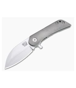 Grindhouse Knives KD #5 Flipper Hand Rubbed Satin XHP Tumbled Titanium Folder 4786 - CU-4786 1