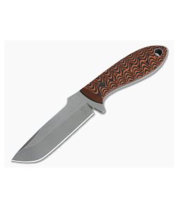 Tom Krein Custom Tank Tanto Acid Washed Nitro-V Anso Milled Pumpkin G10 Fixed Blade - CU-4805 1
