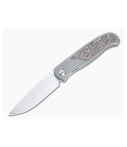 Burger Custom Atlas SFL M390 Drop Point Crazy Fiber Inlay Front Flipper 4831 - CU-4831 1