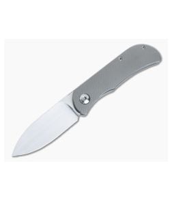 Burger Custom EXK CFL M390 Spear Point Full Titanium Silver Accents Front Flipper 4845 - CU-4845 1