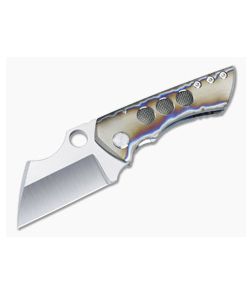 Sergey Rogovets Custom Rhino Folder Flamed Titanium With Stainless Steel Mesh Satin S45VN Wharncliffe 4860 - CU-4860 1