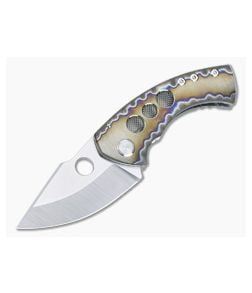 Sergey Rogovets Custom M31 Folder Flamed Titanium With Stainless Steel Mesh Satin S45VN Drop Point 4861 - CU-4861 1