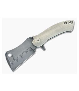 Grindhouse Knives TMAx 2.0 #00 Flipper Titanium Handles Hamon W-2 Cleaver Blade 4866 - CU-4866 1