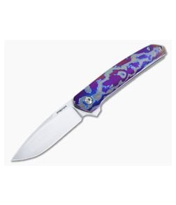 Enrique Pena Custom Cobra Flipper MokuTi Titanium Frame Lock Satin 154CM Drop Point 4876 - CU-4876 1