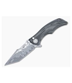 Brian Tighe Custom Tighe Down Flipper Integral Unidirectional Carbon Fiber Handle Damasteel Harpoon Tanto Blade 4881 - CU-4881 1