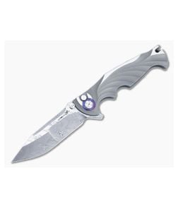Brian Tighe Custom Tighe Breaker Flipper Integral Titanium Handle Damasteel Clip Point Blade 4882 - CU-4882 1