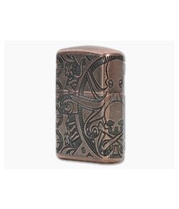 Zippo Windproof Lighter Armor Nautical Scene Antique Copper MultiCut Engraved - ZI-49000 1