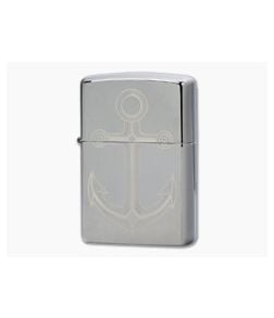 Zippo Lighter Polished Chrome Anchor Design - ZI-49028 1