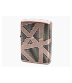 Zippo Windproof Lighter Geometric Antique Copper MultiCut Engraved Armor Case 49036 - ZI-49036 1