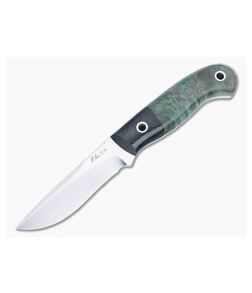 Mike Irie Model 110 Fixed Blade Micarta Bolstered Dyed Stabilized Maple Wood Handles Satin CPM-154 Drop Point Blade 4904 - CU-4904 1