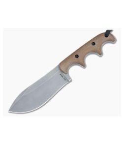Alan Folts Custom Minimalist Neck Knife Brown Micarta Handles Tumbled CPM-154 Nessmuk Blade 4908 - CU-4908 1