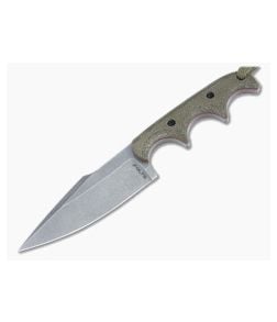 Alan Folts Custom Personal Minimalist Neck Knife Olive Micarta Handle Tumbled CPM-154 Harpoon Blade 4909 - CU-4909 1