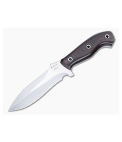 Mike Irie TS-3 Tactical Fixed Blade Maroon Linen Micarta CPM-154 - CU-4925 1