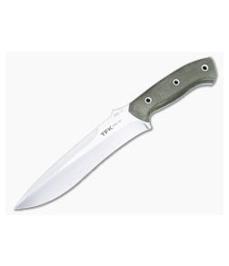 Mike Irie TFK Tactical Field Knife Green Canvas Micarta CPM-154 - CU-4927 1