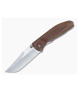 Chuck Gedraitis Marauder Folder Natural Canvas Micarta Satin CPM-154 Clip Point Blade 4934 - CU-4934 1