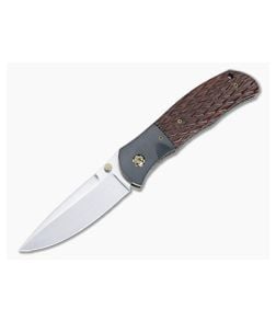 John W. Smith Custom Fusion Folder Textured Snakewood and Zirconium Handle S45VN Blade CU-4938 - CU-4938 1