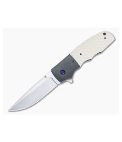 John W. Smith Custom Ares Flipper Textured Westinghouse Micarta and Zirconium Handle S45VN Blade CU-4940 - CU-4940 1