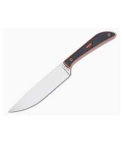 Lhotak Designs Scrap Knife Black Crosscut Canvas Micarta with Orange G10 Liner ATI 425 Drop Point Blade 4948 - CU-4948 1