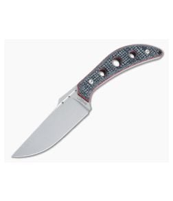 Lhotak Designs Utility Fixed Blade Black Jute Micarta with Red/Black G10 Liner ATI 425 Drop Point 4949 - CU-4949 1