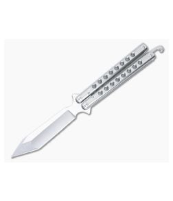Sergey Rogovets Custom B2 Balisong Satin Titanium Satin S35VN Compound Ground Tanto 4952 - CU-4952 1
