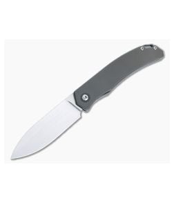 Burger Custom Urban XL Front Flipper Darkened Full Titanium Silver Hardware Satin M390 Spear Point 4964 - CU-4964 1