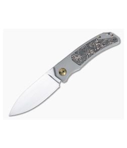 Burger Custom Urban Front Flipper Titanium Copper Dark Matter Inlay Satin M390 Spear Point 4965 - CU-4965 1