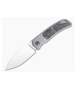 Burger Custom Urban Front Flipper Titanium Red Fat Carbon Inlay Satin M390 Spear Point 4967 - CU-4967 1