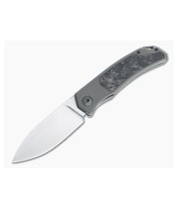 Burger Custom Urban Front Flipper Darkened Titanium Purple Fat Carbon Inlay Satin M390 Spear Point 4969 - CU-4969 1