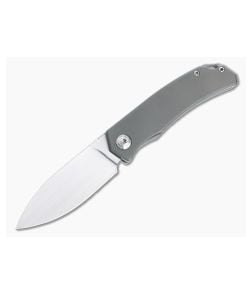 Burger Custom Urban Front Flipper Darkened Titanium Silver Hardware Satin M390 Spear Point 4971 - CU-4971 1