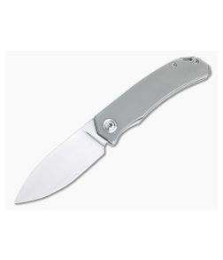 Burger Custom Urban Front Flipper Blasted Titanium Silver Hardware Satin M390 Spear Point 4973 - CU-4973 1